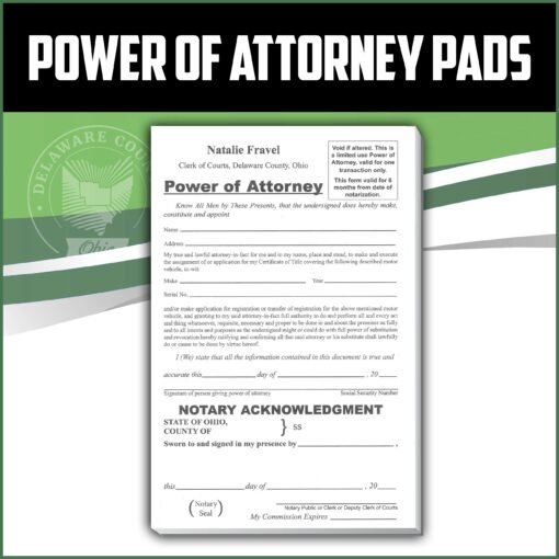 Power of Attorney Pads